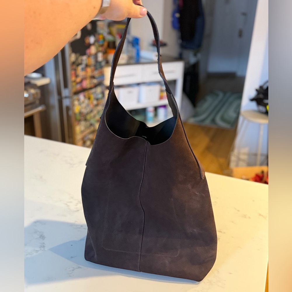 Slouchy Vida Suede Bag in Deep Chocolate